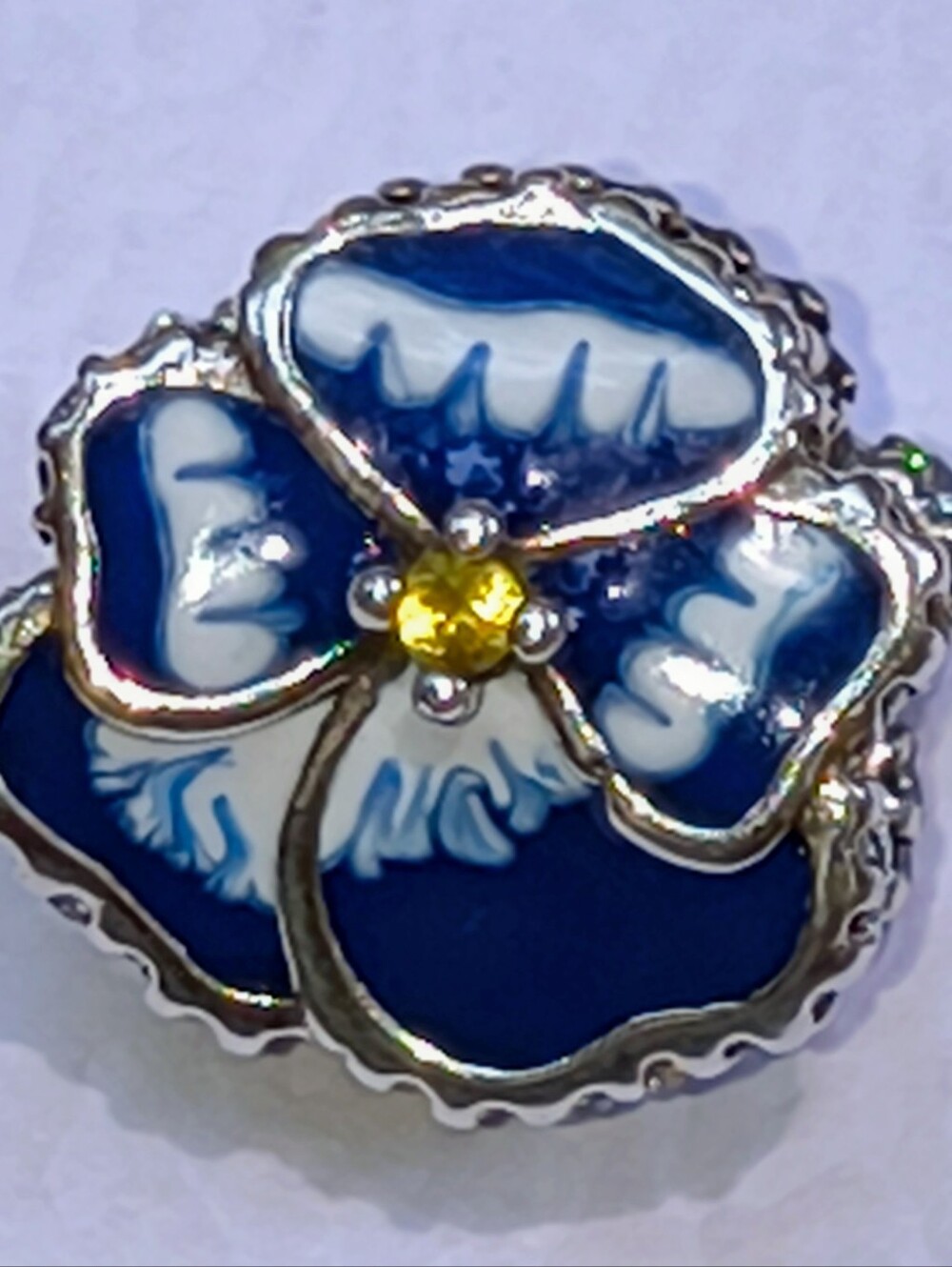 ✨ Pandora Blue Pansey/Flower charm✨
